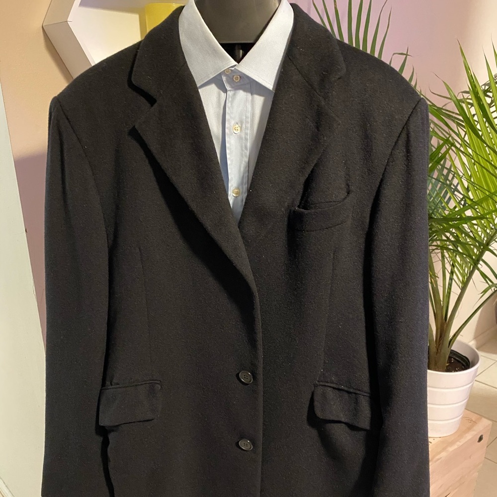 Barney’s Co-Op 100% Cashmere Long Overcoat Black